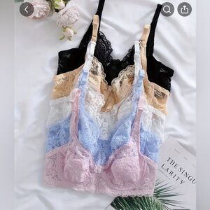 Underwire Bras Size XL Set of 5 Pastel NEW Adjustable Straps Pretty